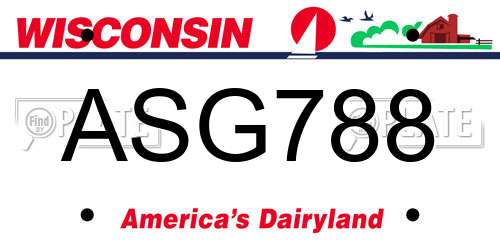 ASG788 Wisconsin License Plate