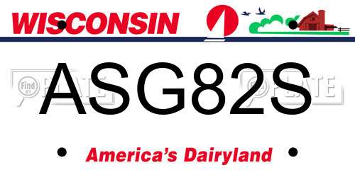ASG82S Wisconsin License Plate