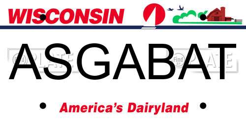ASGABAT Wisconsin License Plate