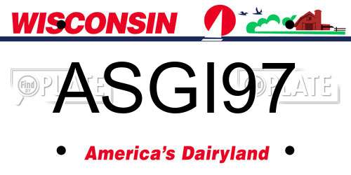 ASGI97 Wisconsin License Plate
