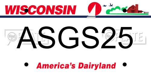 ASGS25 Wisconsin License Plate