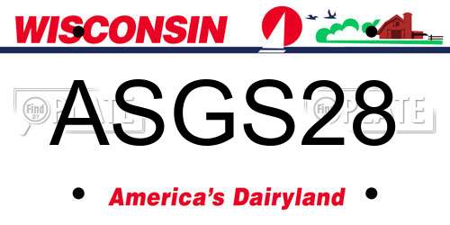 ASGS28 Wisconsin License Plate