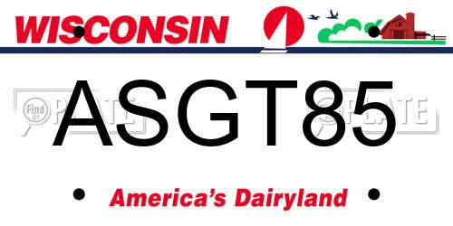 ASGT85 Wisconsin License Plate