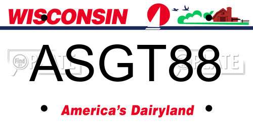 ASGT88 Wisconsin License Plate