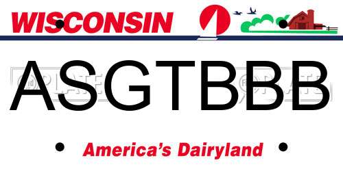 ASGTBBB Wisconsin License Plate