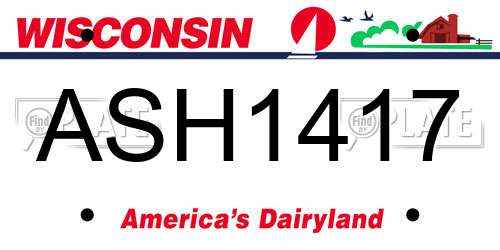 ASH1417 Wisconsin License Plate