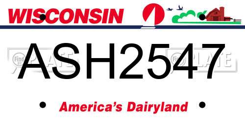 ASH2547 Wisconsin License Plate