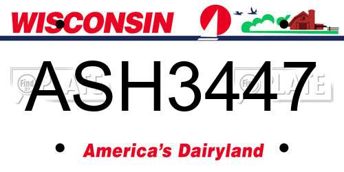 ASH3447 Wisconsin License Plate