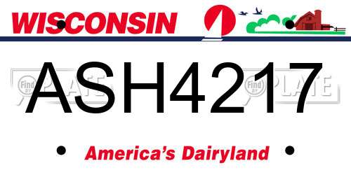 ASH4217 Wisconsin License Plate