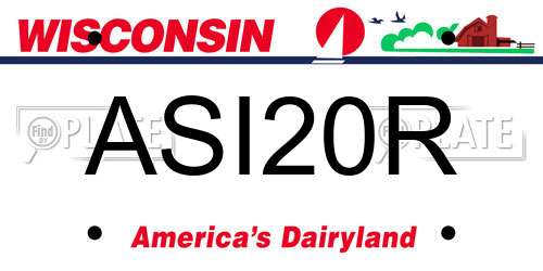 ASI20R Wisconsin License Plate