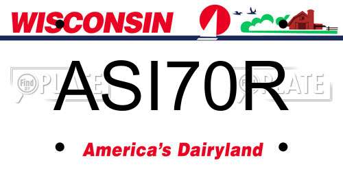 ASI70R Wisconsin License Plate