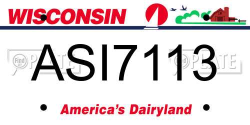 ASI7113 Wisconsin License Plate