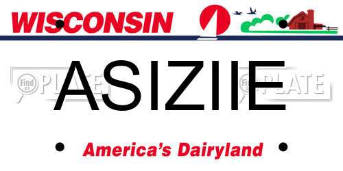 ASIZIIE Wisconsin License Plate