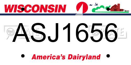 ASJ1656 Wisconsin License Plate