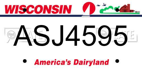 ASJ4595 Wisconsin License Plate