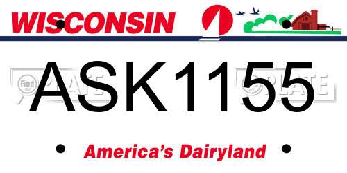 ASK1155 Wisconsin License Plate