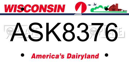ASK8376 Wisconsin License Plate