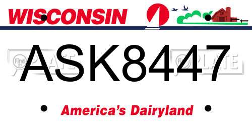 ASK8447 Wisconsin License Plate
