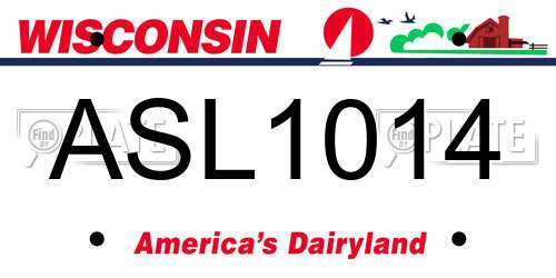 ASL1014 Wisconsin License Plate