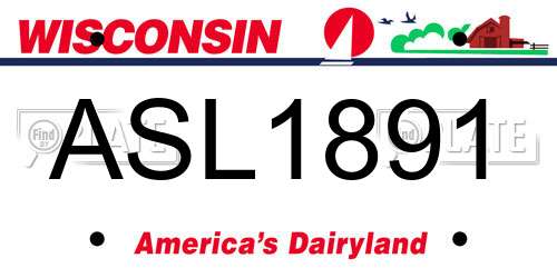 ASL1891 Wisconsin License Plate