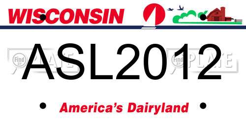 ASL2012 Wisconsin License Plate