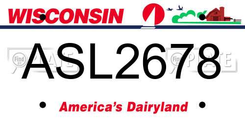 ASL2678 Wisconsin License Plate