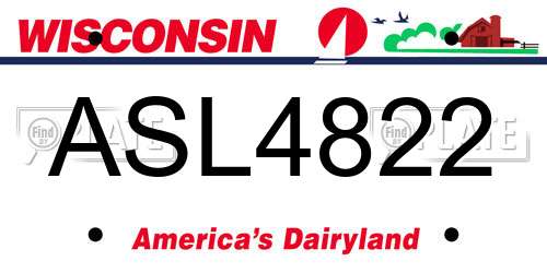 ASL4822 Wisconsin License Plate