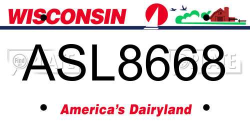ASL8668 Wisconsin License Plate