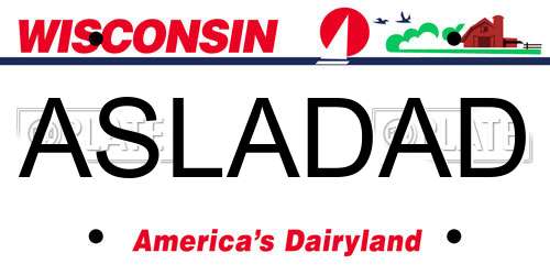 ASLADAD Wisconsin License Plate