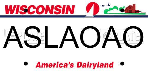ASLAOAO Wisconsin License Plate