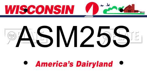ASM25S Wisconsin License Plate