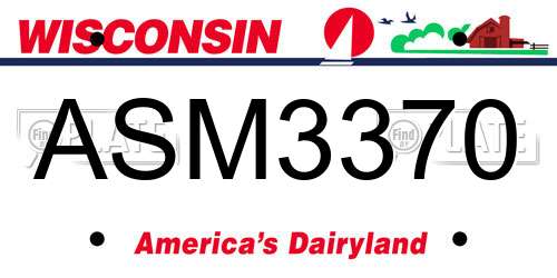 ASM3370 Wisconsin License Plate