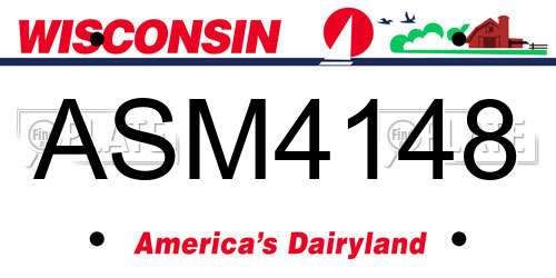 ASM4148 Wisconsin License Plate