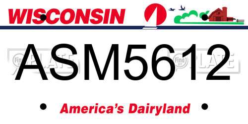 ASM5612 Wisconsin License Plate