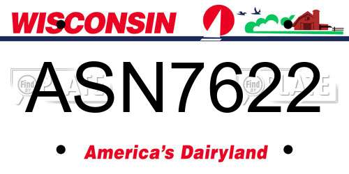 ASN7622 Wisconsin License Plate