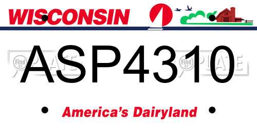 ASP4310 Wisconsin License Plate
