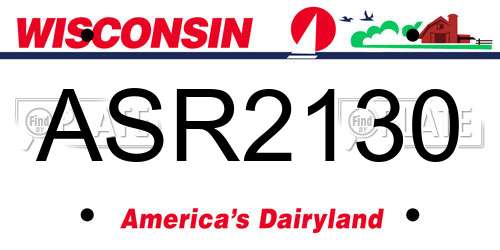 ASR2130 Wisconsin License Plate