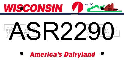 ASR2290 Wisconsin License Plate
