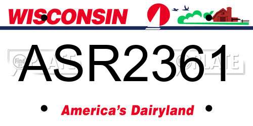ASR2361 Wisconsin License Plate