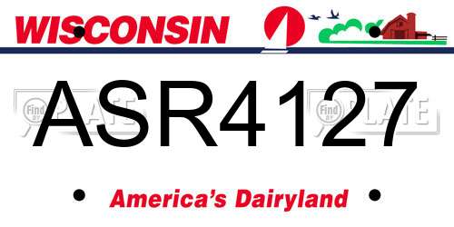 ASR4127 Wisconsin License Plate