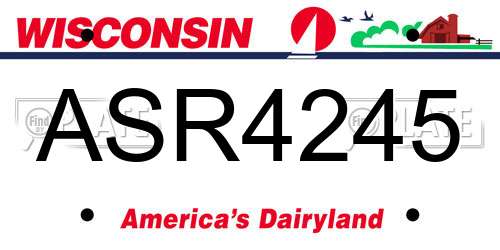 ASR4245 Wisconsin License Plate