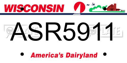 ASR5911 Wisconsin License Plate