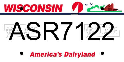 ASR7122 Wisconsin License Plate