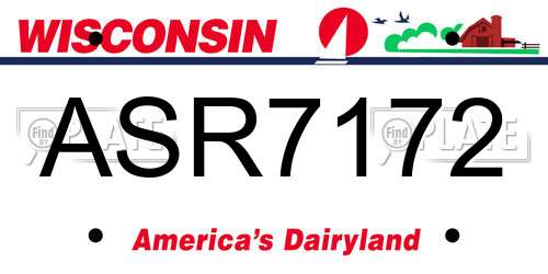ASR7172 Wisconsin License Plate