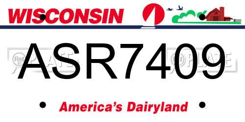 ASR7409 Wisconsin License Plate