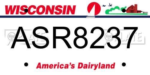 ASR8237 Wisconsin License Plate