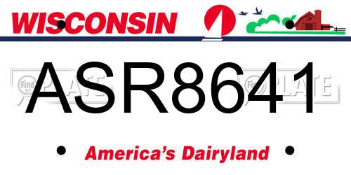 ASR8641 Wisconsin License Plate