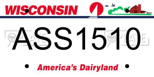 ASS1510 Wisconsin License Plate