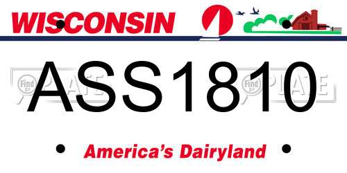 ASS1810 Wisconsin License Plate