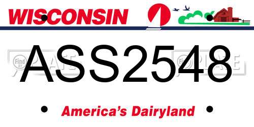 ASS2548 Wisconsin License Plate